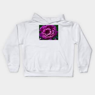 Bold Purple Rose Bloom Kids Hoodie